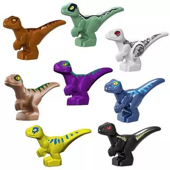 Dinosaur World Chase Tyrannosaurus Rex Spinosaurus StegosaurusColor Baby Building Blocks Accessories Toys for children gift 10pcs