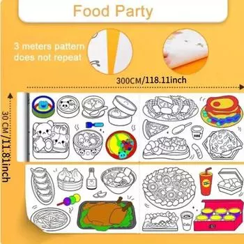 Динозавр Детский Граффити Картина Свиток Раскраска Картина Свиток Три Метра Длиной Узор Не Повторяется Не Грязная Стена слоновая кость