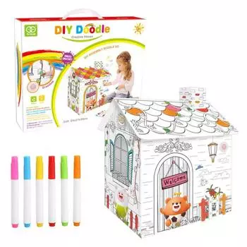 Динозавр Картонный Игровой Домик Модель Машины 3D Пазл Дома Поделки Проект Игрового Дома Детские Подарки no.1