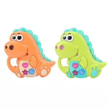 Динозавр Музыкальная игрушка Детская музыкальная игрушка для раннего образования Звук и свет Мультфильм Животное Электронная музыка Orange