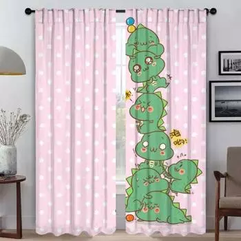 Динозавр Окно Шторы для комнаты 2 панели Современные Шторы для гостиной Домашний интерьер Шторы Оттенки Разделитель Тюль для спальни W50xH70cmx2pcs-CL