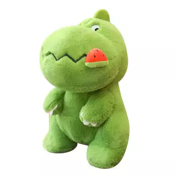 Динозавр плюшевый плюшевый зверек милый мультяшный форма мягкий и удобный подарок на день рождения для детей Dookilive 23CM зелёный