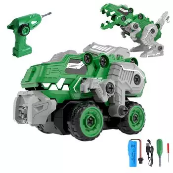 Динозавр Радиоуправляемая машина на радиоуправлении для O WOWZON Пульт дистанционного управления RC Образовательная модель 2 в 4 DIY Ролевые игры Может трансформироваться в электрическую Можно играть за 70