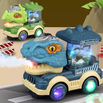 Динозавр Спрей Электрическая Игрушка Машинка со Светом Звуком Модель Динозавра Трицератопс Тираннозавр Рекс Интерактивный Детский Мальчик Грузовик Игрушка Подарок