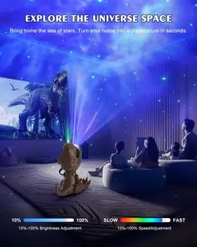 Динозавр Звездный Свет Галактика Звездный Проектор Звездный Свет Украшение Комнаты Ночные Огни Детский Подарок зелёный