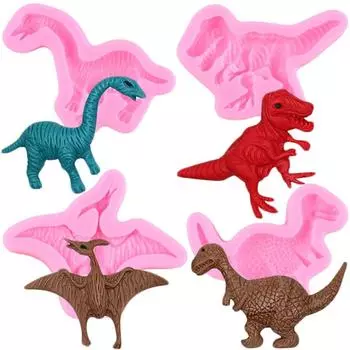 Динозавры силиконовые формы из смолы DIY торт Кондитерские формы для помадки конфеты шоколадная клейкая паста украшения формы кухонные инструменты для выпечки красный