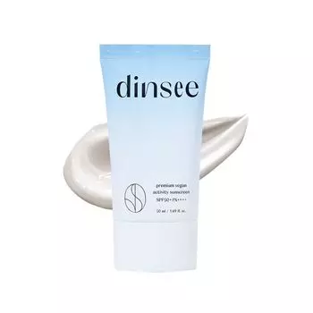 Dinsee Premium Vegan Activity Sunscreen Бесцветный Увлажняющий Водостойкий Успокаивающий Солнцезащитный Крем Защита от УФ-излучения Может использоваться даже для чувствительной кожи SPF50+ белый