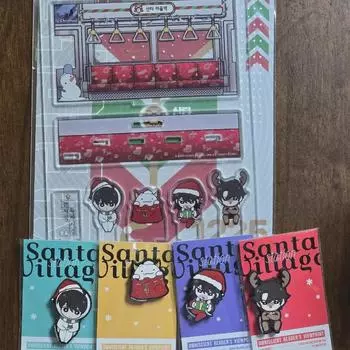 Диорама и магнит станции «Деревня Санта-Клауса» в Чондоке, нераспечатанный набор