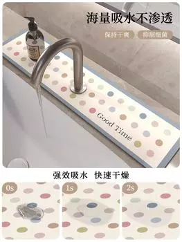 Диотомитовый смеситель для раковины, ванная комната, дренажная прокладка для кухни, впитывающий коврик для стола, туалетный коврик, нескользящие коврики против плесени, столешница для столовой 10x40 cm