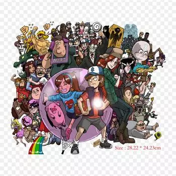Dipper Pines Bill Cipher Grunkle Stan Iron on Heat Transfer Printing виниловые нашивки, наклейки для одежды, аппликации «сделай сам», моющиеся нашивки