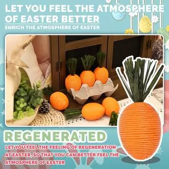 Direct Craft 12 морковок в джутовой обертке для пасхального декора и весенних представлений One Size