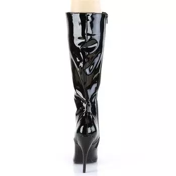 Direct sales 2025 Adhesive bottom Tall cylinder head Pointed head Self-inspection Black women s fashion boots 12CM 34 чёрный