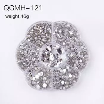 Direct Supply Of 7 Plum Blossom Flat-Bottomed Special-Shaped Diamonds, Nail Art Mixed Color Diamonds Diy Accessories, Crystal Glass Diamonds QGMH-121