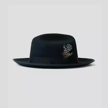 Direct Supply Wool Top Hat Fashion Webbing Feather Decorated Sheep Felt Hat L58-60cm чёрный