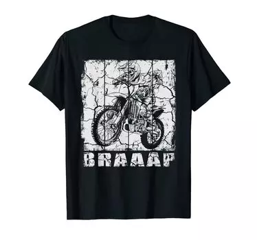 Футболка Dirt Bike Brap Design для мотокросса и мотоцикла чёрный