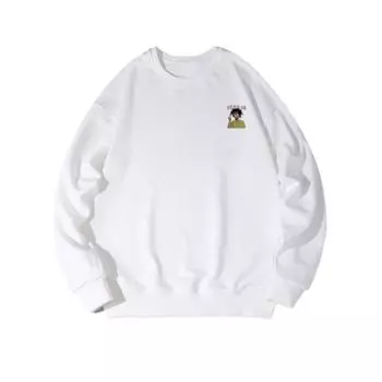 Dirty Braided Boy Модный принтованный топ, повседневная спортивная одежда на осень и зиму, хлопковая толстовка M белый