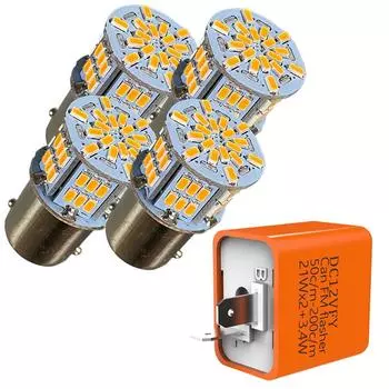 Discover Winds G18 S25 High Brightness 54 LED Bright Turn Signal Bulb, 4 Pieces,