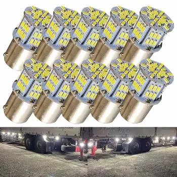 Откройте для себя суперяркие ветры S25 G18 одинарные 12V 24V двойного использования для всего, от мотоциклов и автомобилей до 3014 54SMD светодиодной лампы белого цвета 10 штук грузовики! белый