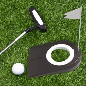 Диск для гольфа Yousheng с флагом, легкий портативный съемный тренажер для игры в гольф в помещении и на открытом воздухе, тренировочное устройство чёрный