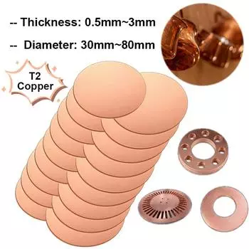 Диск из чистой меди T2, круглая пластина, толщина 0,1 мм-5 мм, диаметр 30 мм 31 мм 32 мм 33 мм 34 мм 35 мм-50 мм 0.5*30mm 2pcs