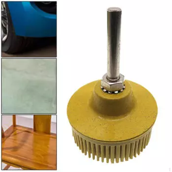 Диск с щетиной 2 дюйма, абразивный диск для удаления покрытия, аксессуар, резиновая щетка для отделки металла жёлтый