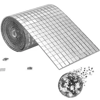 Диско Акриловые Наклейки для поделок Диско Плитка Зеркальная Мозаичная Плитка Самоклеящаяся Простая в установке Настенная Плитка Термостойкая Водонепроницаемая серебряный