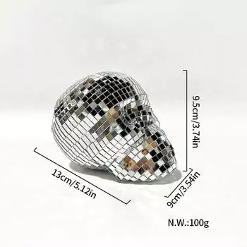 Диско Череп Хэллоуин Диско Вечеринка Диско Шар Украшение Стеклянная Мозаика Череп Орнамент Small Skull
