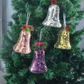 Диско милый модный винтажный шар кулон рождественские колокольчики зеркало стеклянное украшение