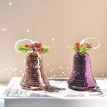 Диско милый модный винтажный шар кулон рождественские колокольчики зеркало стеклянное украшение