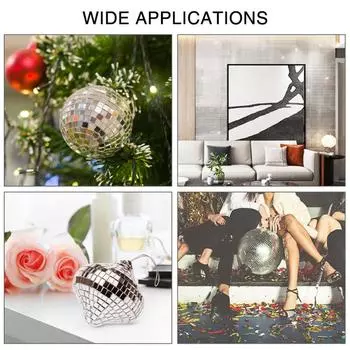 Диско-шар Diy Стеклянные Зеркальные Наклейки Наклейки На Стены Самоклеящиеся Домашний Декор Стены серебряный