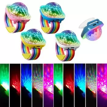 Диско-шар Световой браслет со звуковым управлением Компактный дизайн Портативный перезаряжаемый браслет RGB Стробоскоп 1pc белый