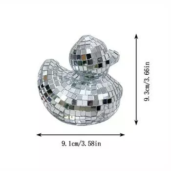 Диско-украшение Зеркало Утенок Стеклянное украшение Креативное украшение Утка Диско-шар-зеркало Ручной работы Диско-шар для комнаты, Декор стола Диско-утка