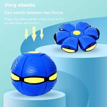 Дисковый мяч для собак с подсветкой, интерактивная игрушка для больших собак, волшебный летающий мяч-тарелка, портативная игрушка для домашних животных для обучения послушанию A синий