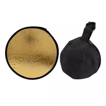 Дисковый отражатель света 11,8 дюйма, круглый, золотисто-серебряный, 2 в 1, складной, портативный, для фотосъемки