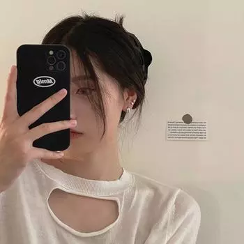 Dislocation illusion double-layer design S925 sterling silver earrings women s ins simple Korean fashion high-end temperament jewelry 925 Silver