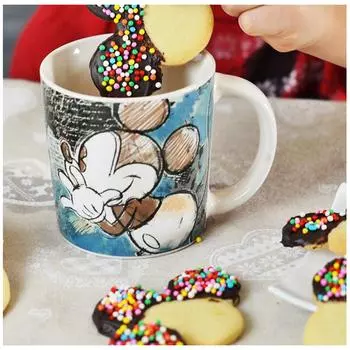 Disney [A1482] - Кружка керамическая Микки бирюзовая - 95x90 мм (390мл)