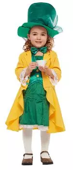 Disney Алиса в стране чудес Безумный Шляпник Безумный Шляпник детский костюм для девочек рост 120см-140см зелёный