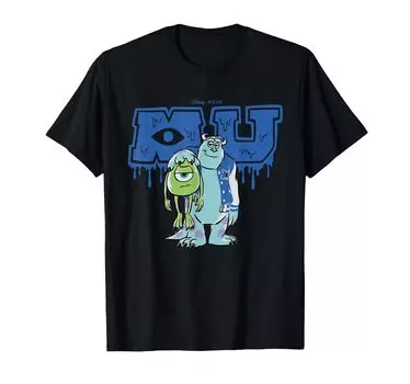 Disney and Monsters U Sulley and Mike Paint Drip Pixar s T-Shirt чёрный