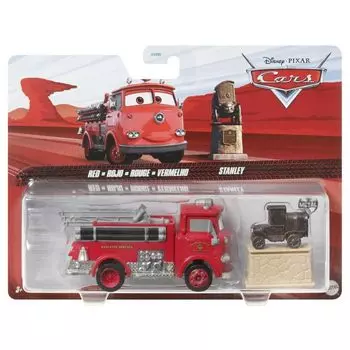 Disney Cars 2023 Mattel Scale Diecast 2 Pack Красная пожарная машина и памятник Стэнли 155 красный
