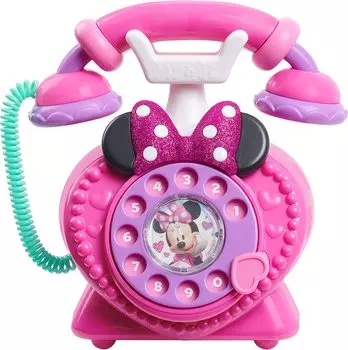 Disney Disney Minnie Mouse Rotating Telephone Ribbon Cute Toy Girls Playing Sound Light [Item]