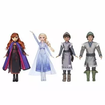 Disney Frozen 2 Forest Expedition Fashion Doll Playset с и Хани Мелен Ограниченная серия Анна, Эльза, Райдер, - синий