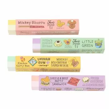 Disney Glitter Park Food Set of Tokyo Disney TDR Green Mickey Floating Mickey Ice Cream Erasers, 4, Stationery, Resort, Disneyland, DisneySea, (Little зелёный