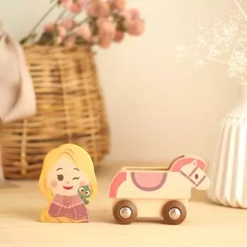 Disney KIDEA VEHICLE Rapunzel Disney Kidia Tsumiki деревянная игрушка развивающая игрушка для детей мальчиков девочек подарок принцесса машинка игрушечная железная дорога TYKD00507