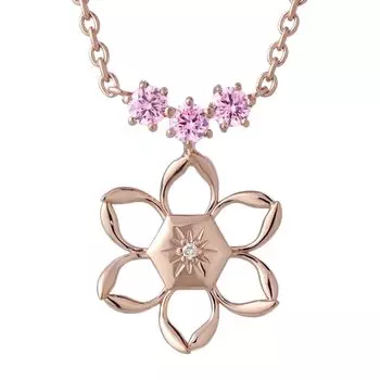 Disney Limited Quantity Frozen Ожерелье Flower Flower Anna Серебро 925 Товары Frozen Pink Gold Snowflake [Shinjuku Ginnokura] Женское