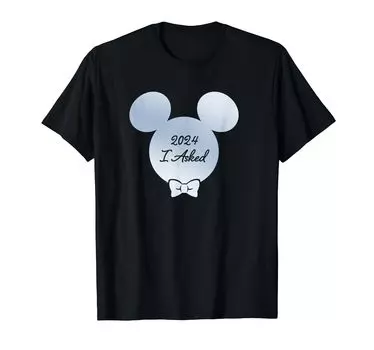 Футболка Disney Mickey Proposal Groom I ASKED 2024 чёрный