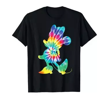 Футболка Disney Minnie Mouse Silhouette Rainbow Tie Dye 90-х чёрный