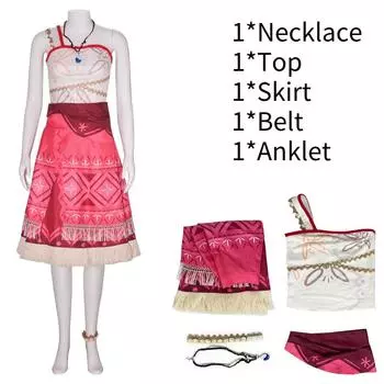 Disney Moana 2 Cosplay Costume Cartoon Role Dress Up Outfit Party Halloween 3XL