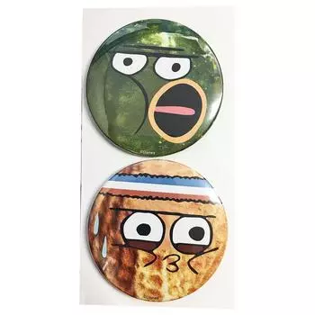 Disney Pickles and Peanuts Can Badge 2P Set Face 1 ACDS148 7.5cm