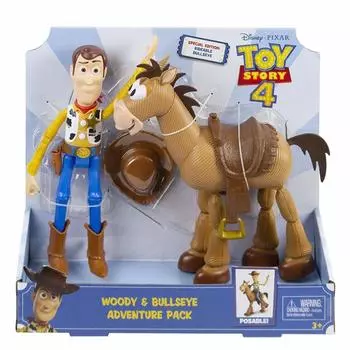 Disney Pixar Story Woody Bullseye Adventure Pack 7 17 см Woody Bullseye Adventure Pack Подарок для мальчиков и девочек Игрушка 4 и прибл.. & [Элемент]