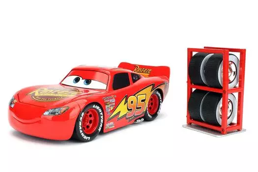 Disney Pixar Тачки 3 Молниеносная машина Маккуина с подставкой для шин Литая